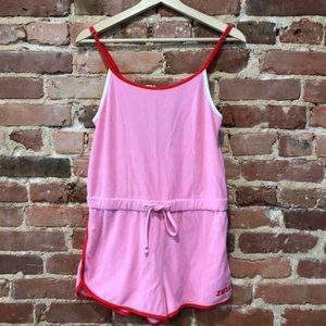 Juicy Couture JXJC Microterry Strappy Logo Romper Medium